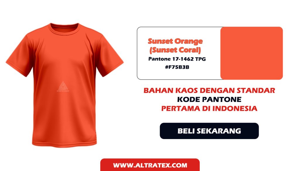 Warna sunset Coral beserta kode hex dan pantone