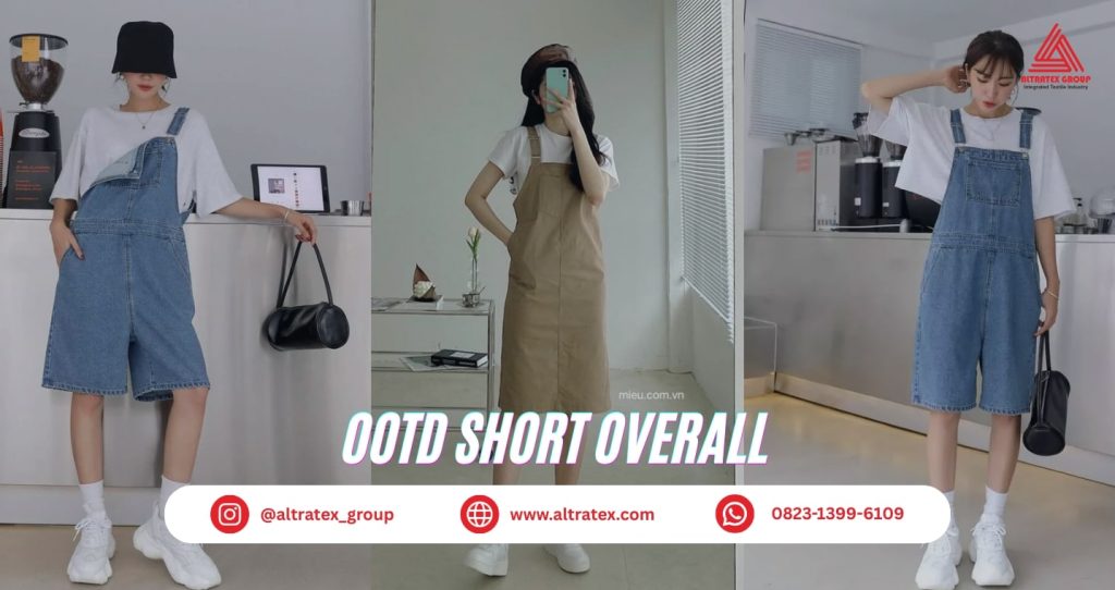 Baju OL - Short Overall Style Model OOTD