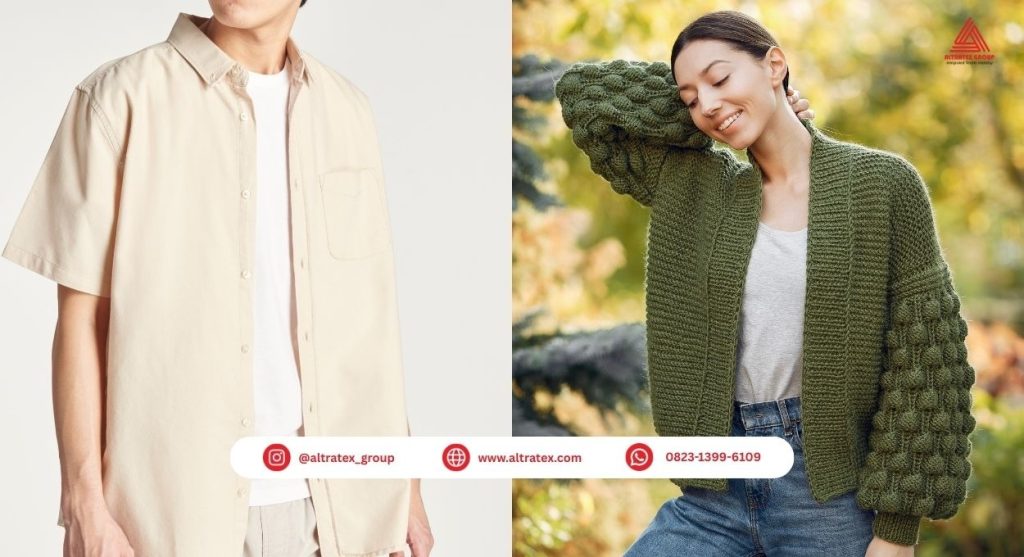 outer rajut & kemeja oversized